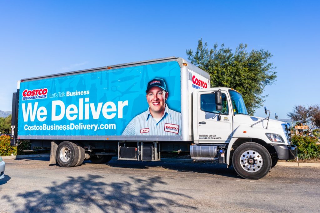 A Costco delivery truck