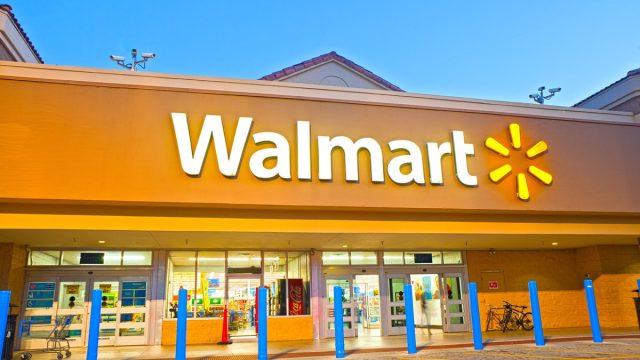walmart exterior at dusk