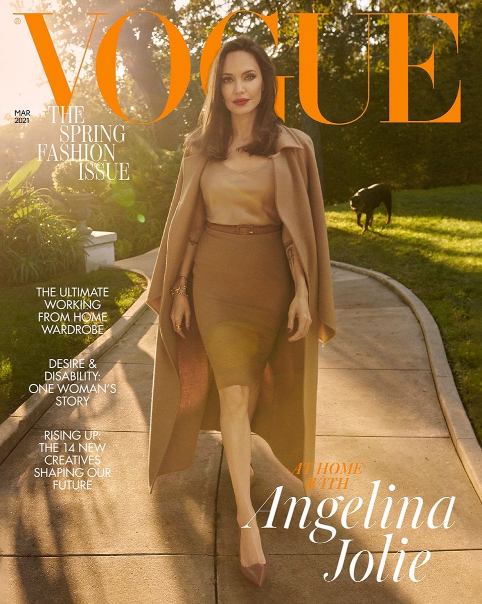 Angelina Jolie on the March 2021 cover of British "Vogue"