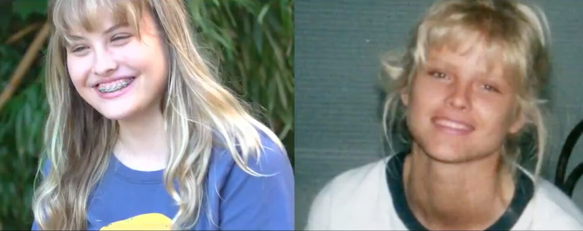 Dannielynn Birkhead and old photo of Anna Nicole Smith in a still from "20/20"
