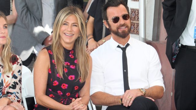 Jennifer Aniston and Justin Theroux and Jason Bateman's Hollywood Walk of Fame ceremony in 2017