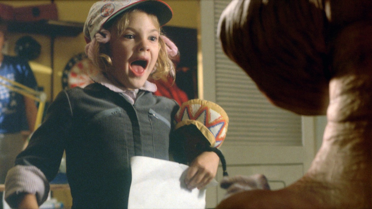 Drew Barrymore on the set of "E.T. the Extra-Terrestrial"