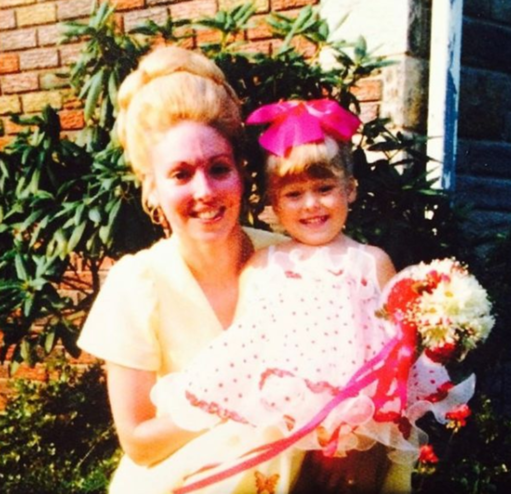 Kelly Ripa as a child with her mother