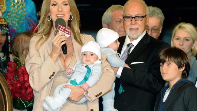 Celine Dion and husband with young sons at event