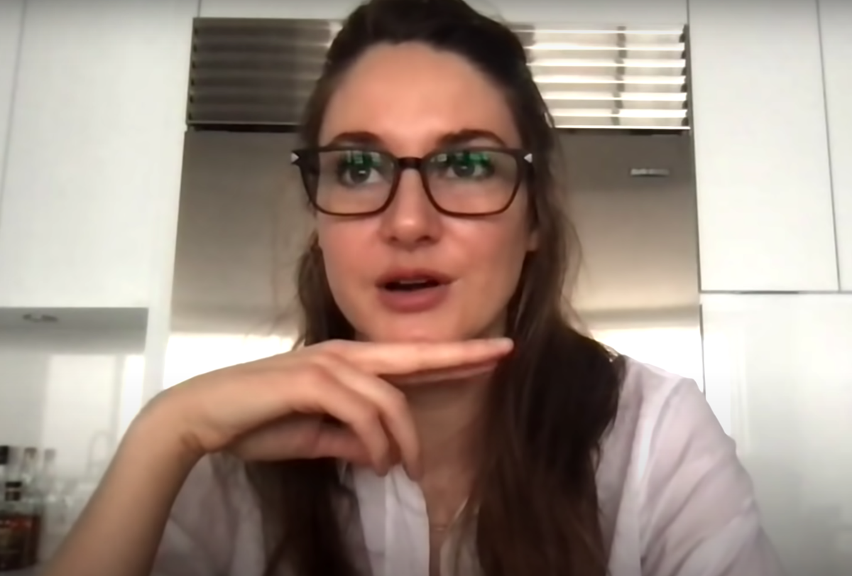Shailene Woodley appearing virtually on "The Tonight Show"