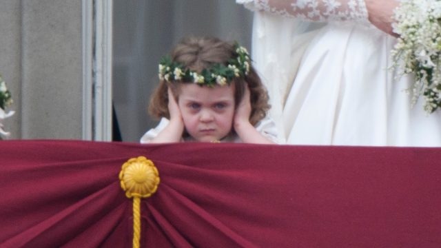 Prince William and his wife Kate Middleton, who has been given the title of The Duchess of Cambridge, on the balcony of Buckingham Palace, London with bridesmaids Margarita Armstrong-Jones (right) and Grace Van Cutsem (middle) and Lady Louise (left), following their wedding at Westminster Abbey.