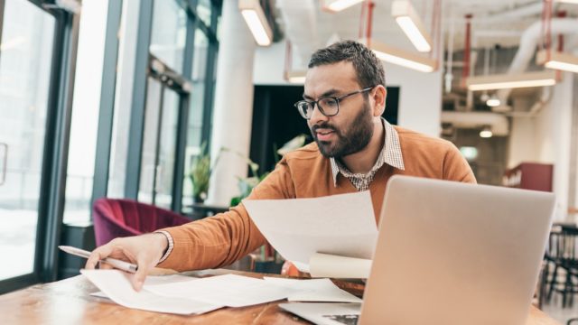 Accountant working with tax filling