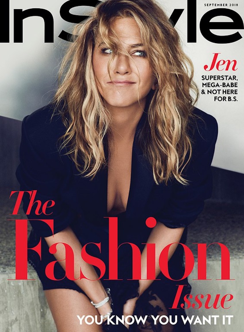 Jennifer Aniston on the September 2018 cover of "InStyle"
