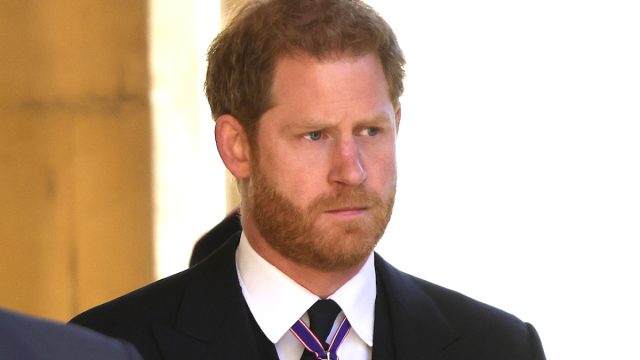 Prince Harry, Duke of Sussex during the funeral of Prince Philip, Duke of Edinburgh at Windsor Castle on April 17, 2021 in Windsor, England.