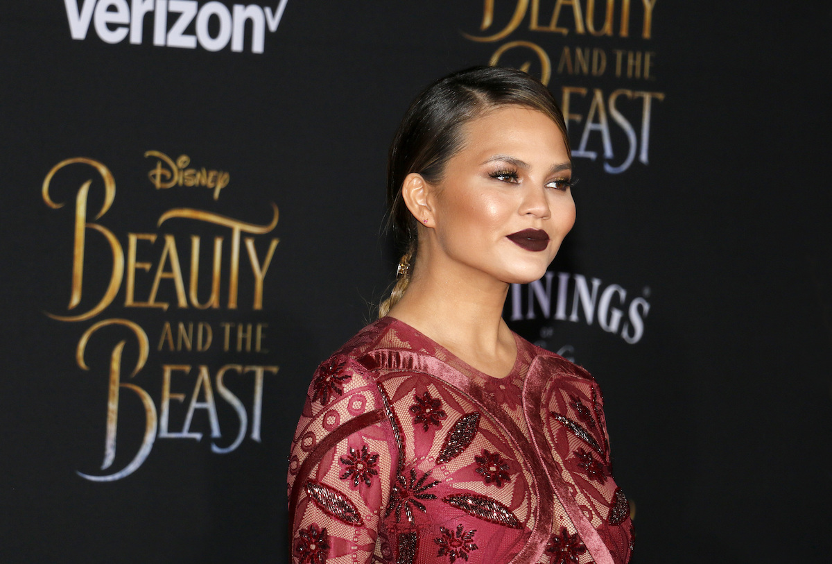 Chrissy Teigen at the premiere of "Beauty and the Beast" in 2017