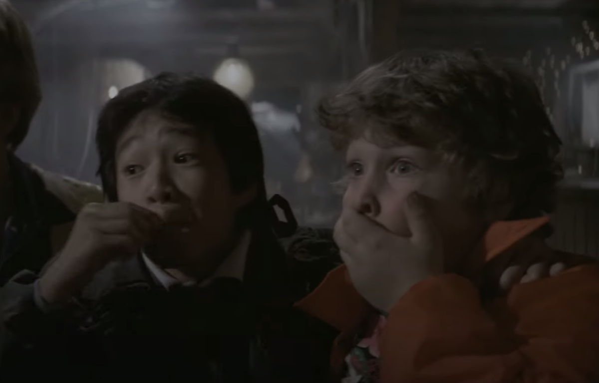 Ke Huy Quan and Jeff Cohen in "The Goonies"