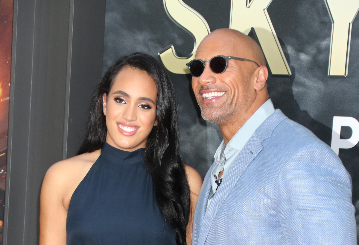 Simone and Dwayne Johnson at the premiere of "Skyscrapper" in 2018