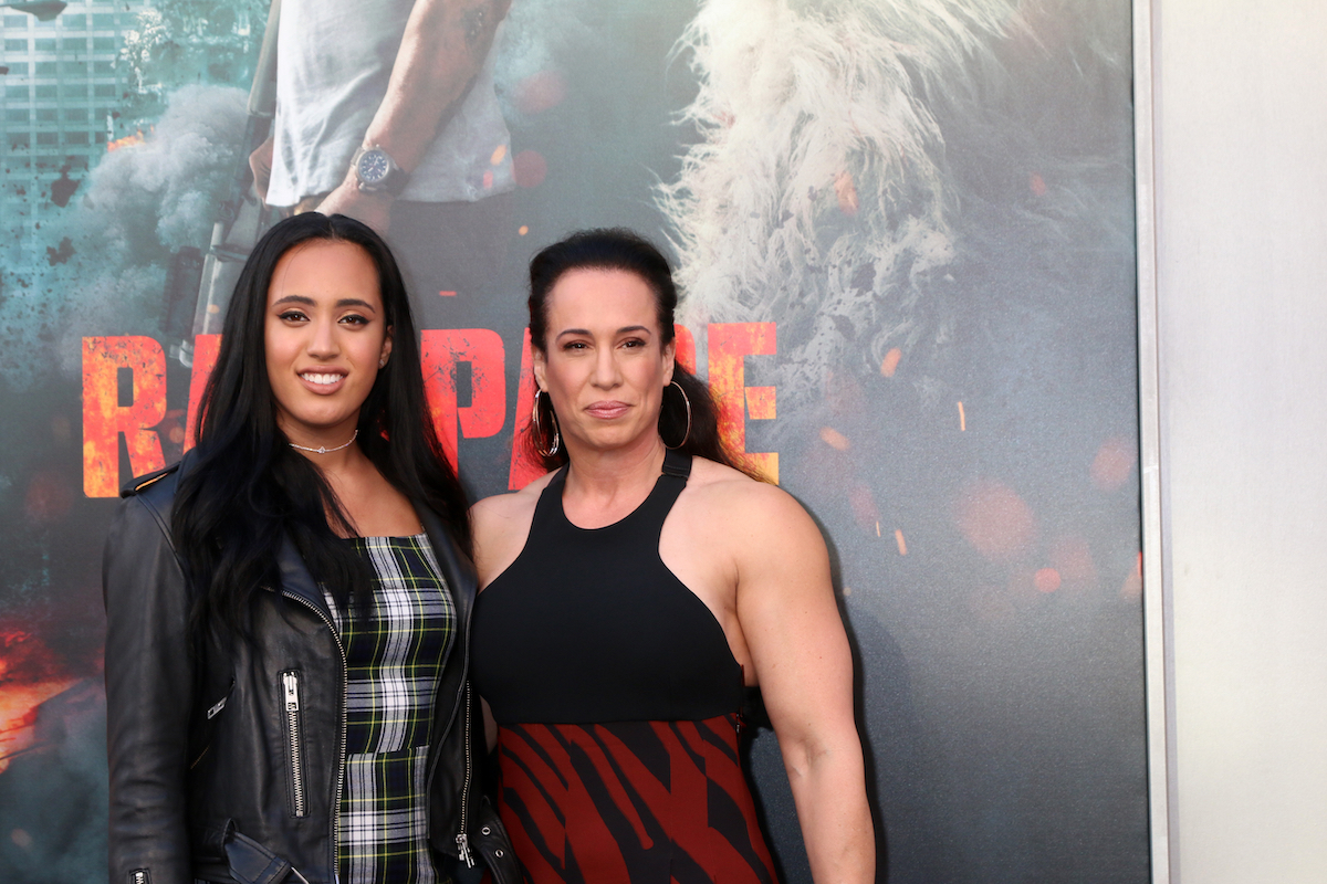Simone Johnson and Dany Garcia at the premiere of "Rampage" in 2018