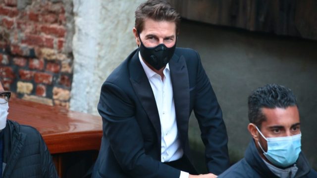 Tom Cruise on the "Mission: Impossible 7" set