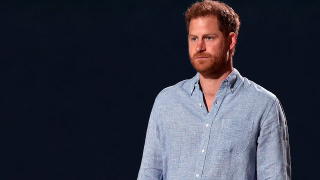Prince Harry, The Duke of Sussex, speaks onstage during Global Citizen VAX LIVE: The Concert To Reunite The World at SoFi Stadium in Inglewood, California
