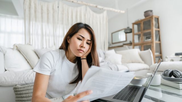 handling paperworks and going through her financials