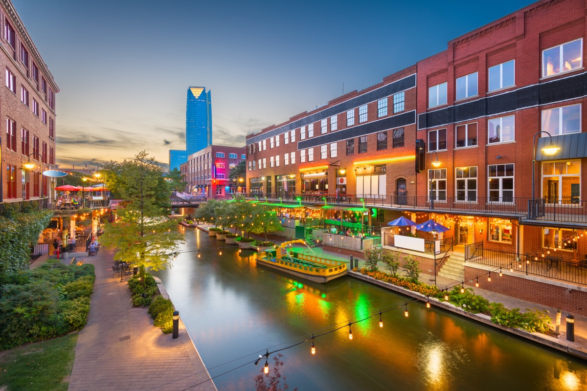 bricktown in oklahoma city, river,