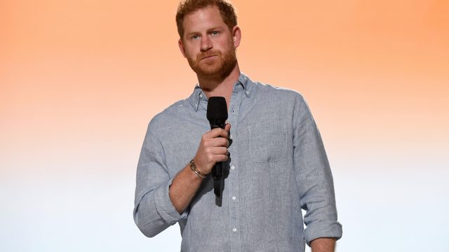 Prince Harry, The Duke of Sussex speaks onstage during Global Citizen VAX LIVE: The Concert To Reunite The World at SoFi Stadium in Inglewood, California.