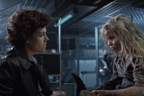 Sigourney Weaver and Carrie Henn in "Aliens"