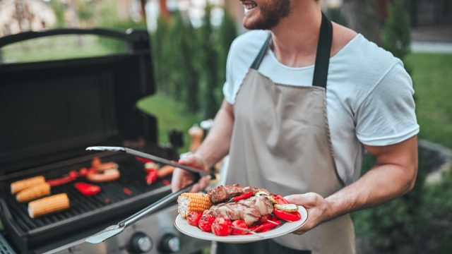 Man barbecuing