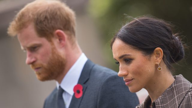 Prince Harry, Duke of Sussex and Meghan, Duchess of Sussex visit the newly unveiled UK war memorial and Pukeahu National War Memorial Park on October 28, 2018 in Wellington, New Zealand.