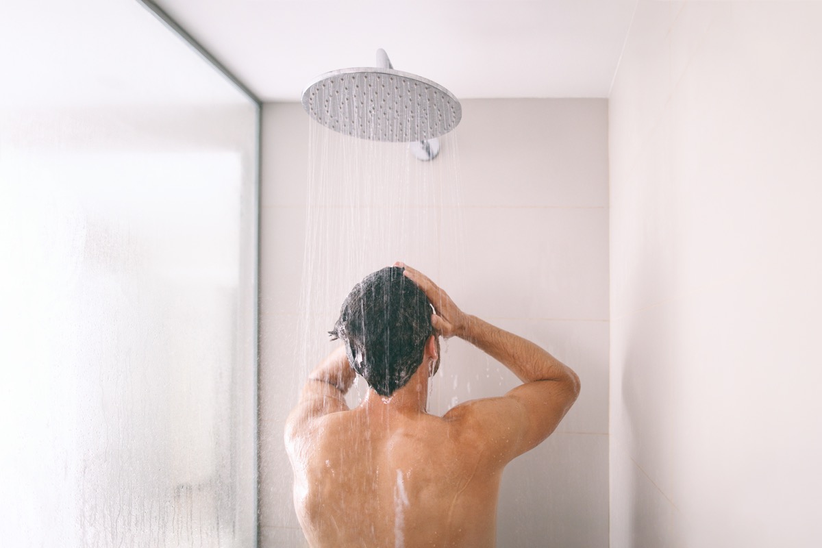 Man taking a shower