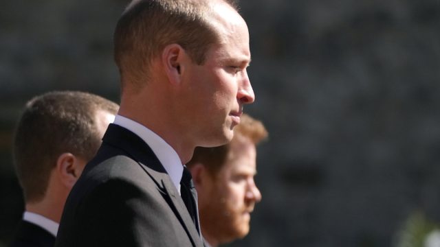 The Duke of Cambridge walking in the procession at Windsor Castle, Berkshire, during the funeral of the Duke of Edinburgh. Picture date: Saturday April 17, 2021.