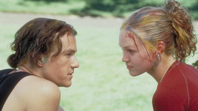 Heath Ledger and Julia Stiles in "10 Things I Hate About You"