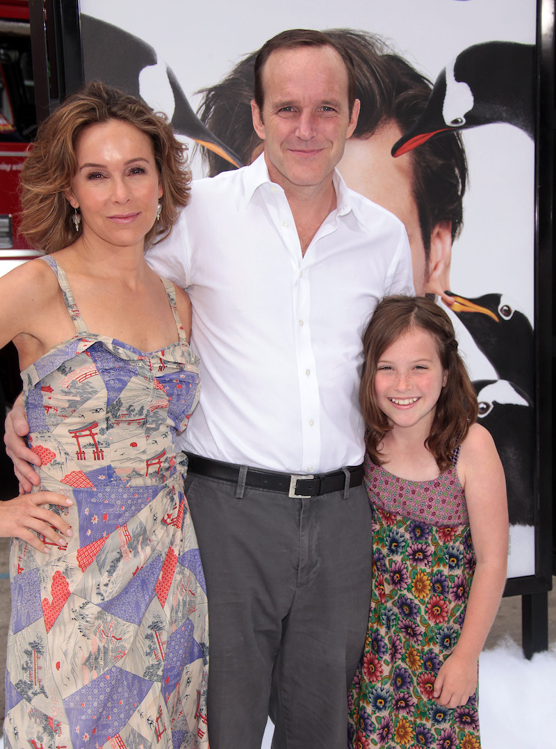 Jennifer Grey, Clark Gregg, and daughter Stella at the premiere of "Mr. Popper's Penguins" in 2011