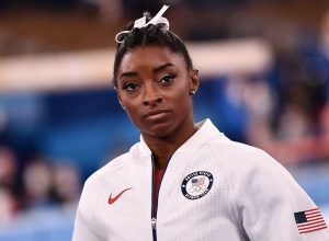 Simone Biles during the team all-around competition at the Olympics on July 27, 2021