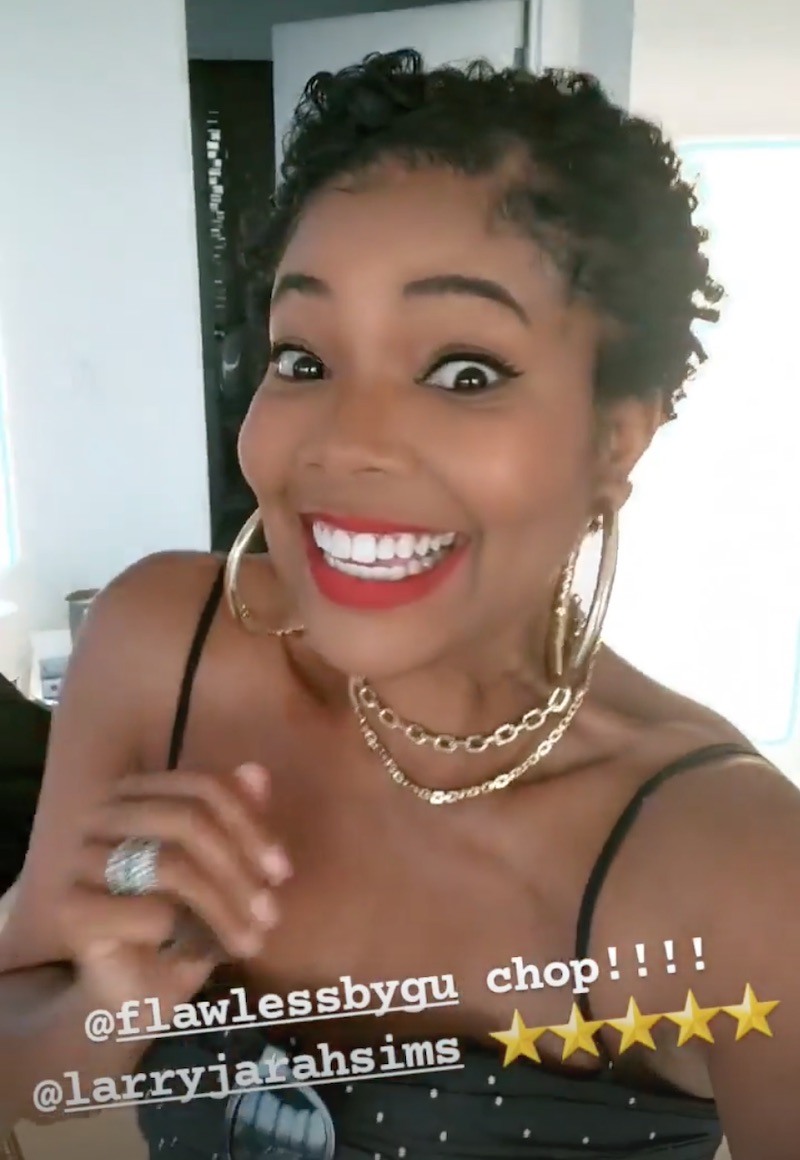 Gabrielle Union with new short hair in 2021