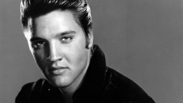 Posed studio portrait of Elvis Presley