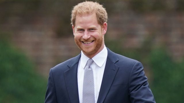 Prince Harry, Duke of Sussex arrives for the unveiling of a statue he and Prince William commissioned of their mother Diana, Princess of Wales