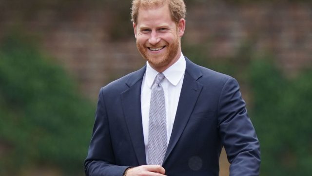 Prince Harry, Duke of Sussex arrives for the unveiling of a statue he and Prince William commissioned of their mother Diana, Princess of Wales, in the Sunken Garden at Kensington Palace, on what would have been her 60th birthday on July 1, 2021 in London, England.