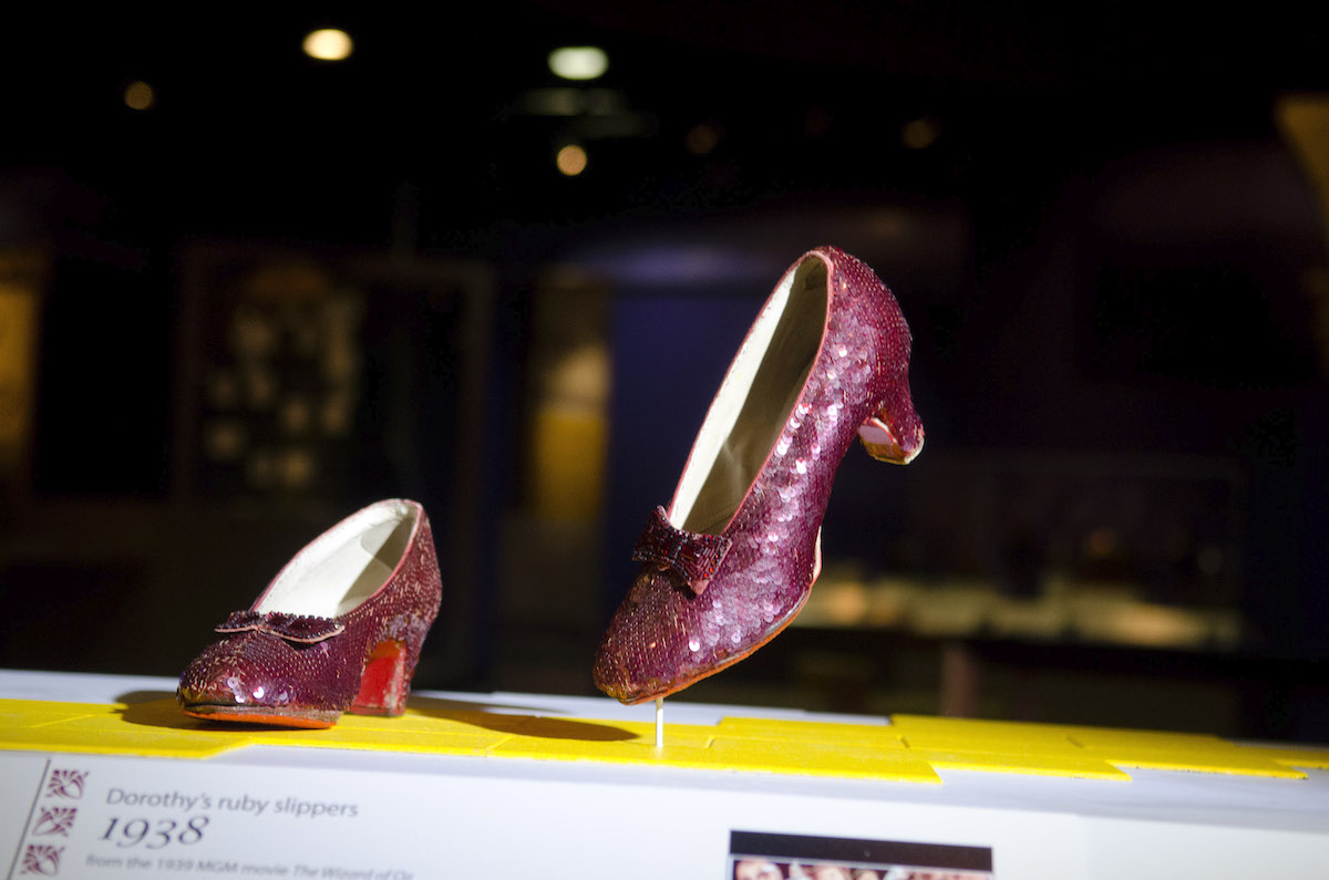 Ruby slippers from "The Wizard of Oz" on display at the Smithsonian National Museum of American History