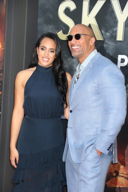 Simone and Dwayne Johsnson at the premiere of "Skyscraper" in 2018