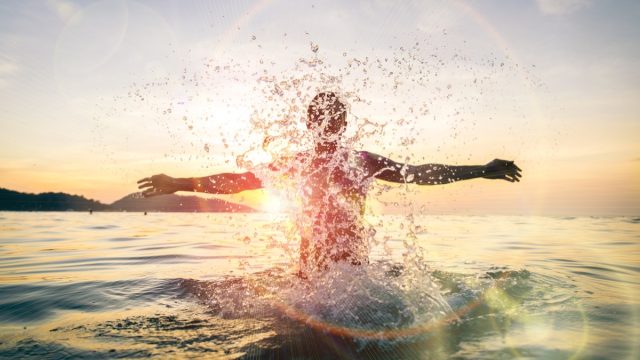 Man in the ocean