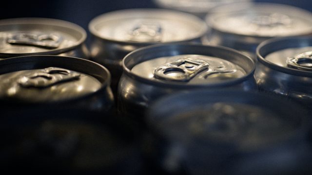 Aluminum beverage can closeup