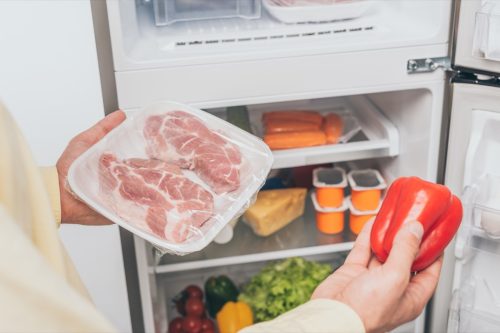 Frozen meat and pepper