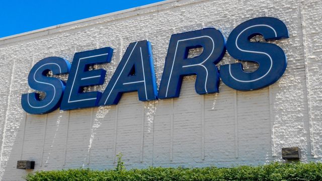Fairview Heights, ILâ€”June 1, 2018; Sears department store sign on the side of mall. Sears is a national retailer with more than 500 locations in the United States