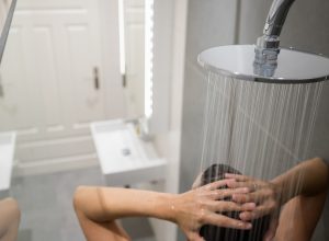 Person taking a shower