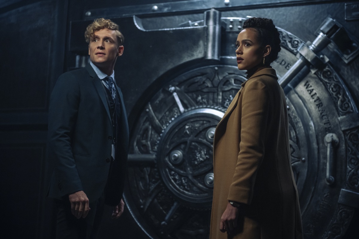 Matthias Schweighöfer and Nathalie Emmanuel in Army of Thieves