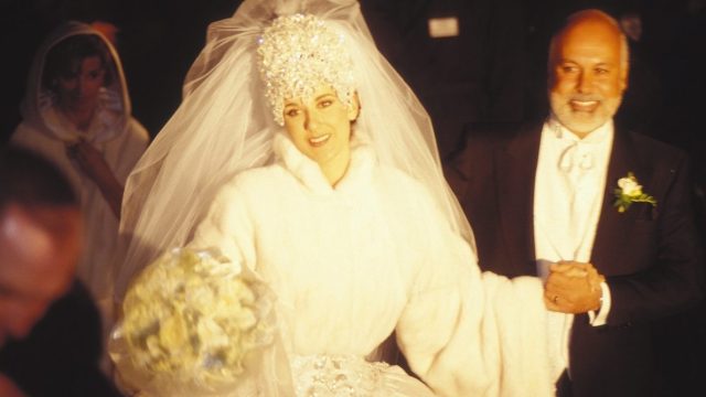 Céline Dion and Réne Angélil at their December 1994 wedding