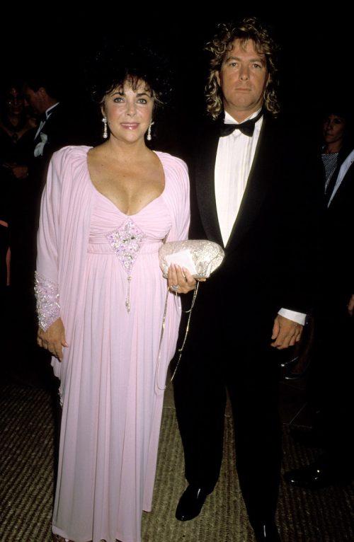 Elizabeth Taylor and Larry Fortensky at the 1990 Carousel of Hope Ball