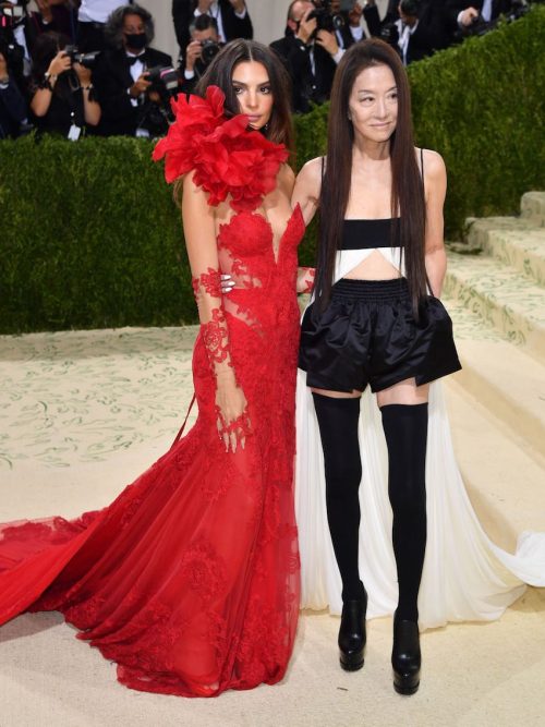 Emily Ratajkowski and Vera Wang at the 2021 Met Gala on September 13, 2021