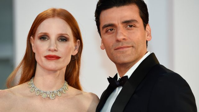 Jessica Chastain and Oscar Isaac at the premiere of "Scenes from a Marriage" at the Venice Film Festival on September 4, 2021