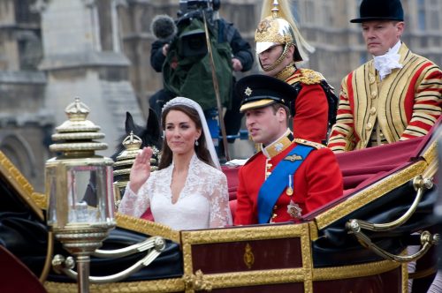 Kate Middleton and Prince William on their wedding day in April 2011