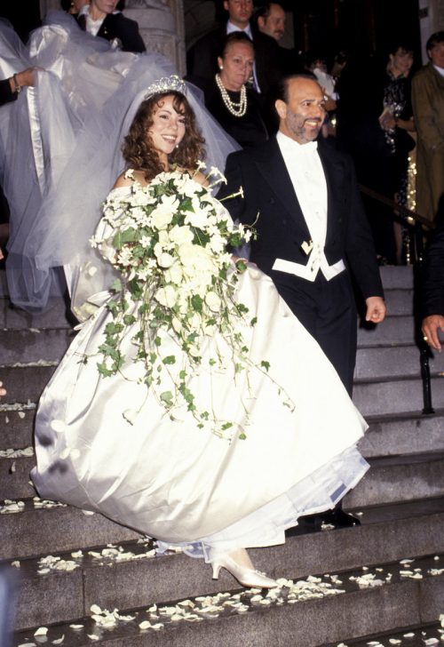 Mariah Carey and Tommy Mottola at their wedding in June 1993
