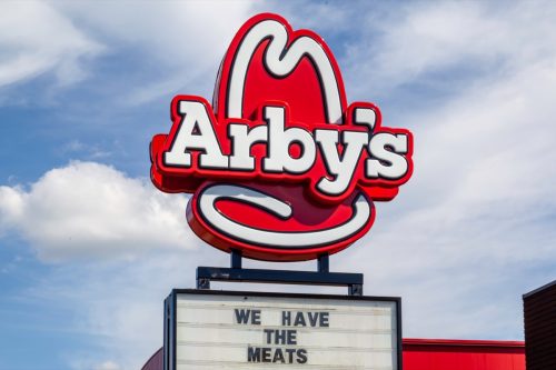the exterior of an Arby's restaurant