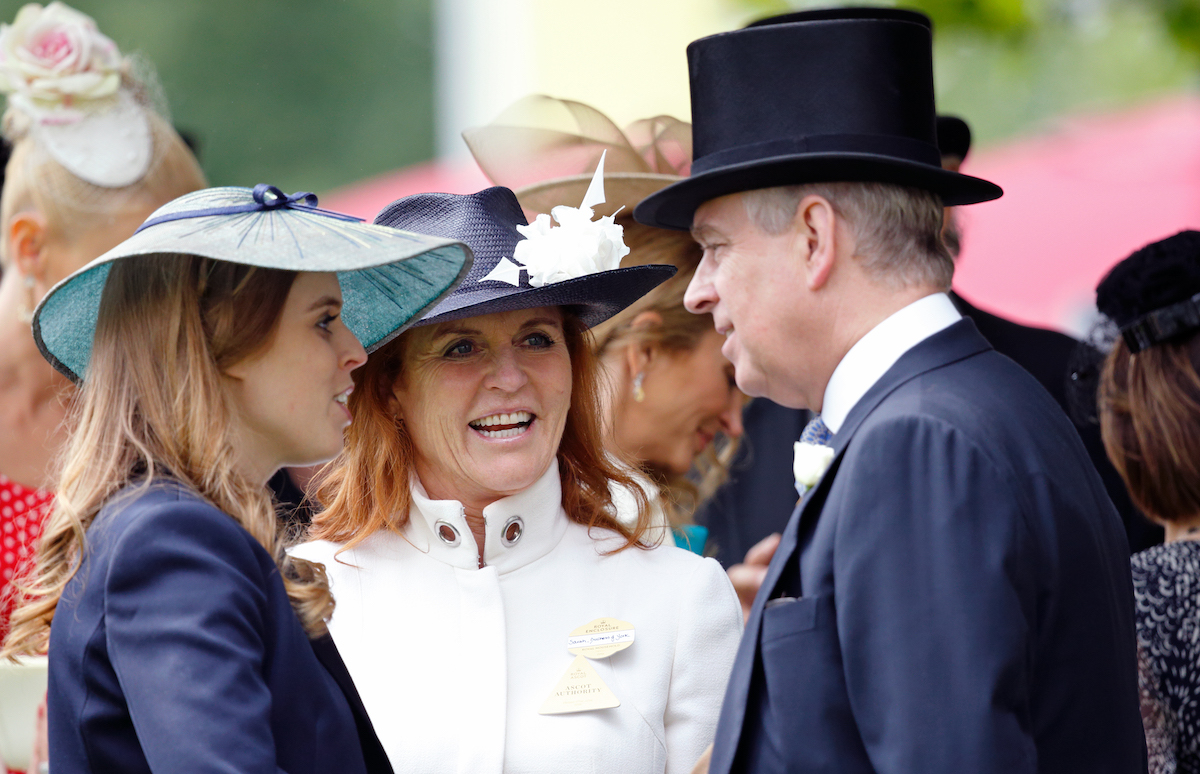 Princess Beatrice, Sarah Ferguson, Duchess of York and Prince Andrew, Duke of York attend day 4 of Royal Ascot at Ascot Racecourse on June 17, 2016 in Ascot, England.